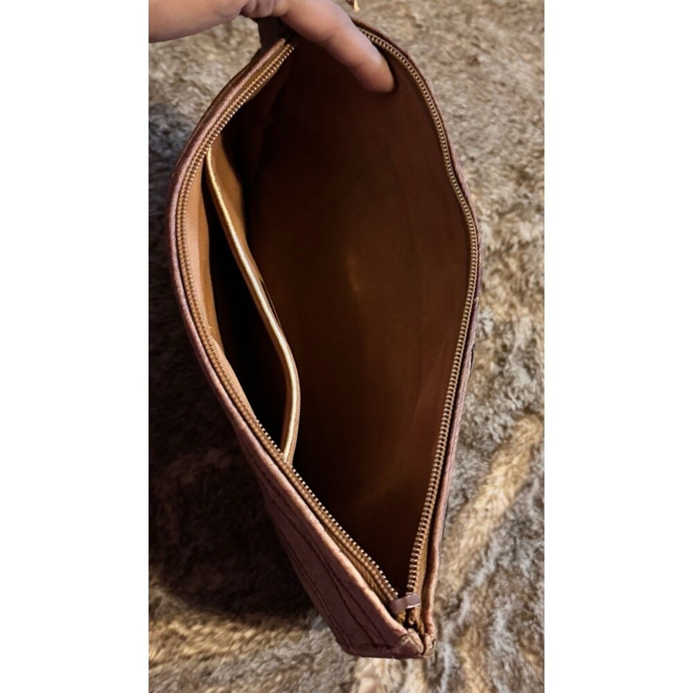 Vintage Sneak Skin Leather Patchwork Clutch Purse by Carlos Fiori made In Italy - Picture 10 of 13